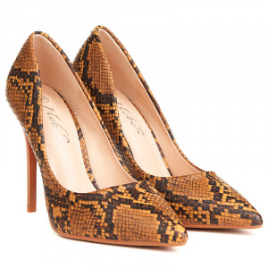 Pantofi stiletto cu toc inalt snake Camelia - Img 3