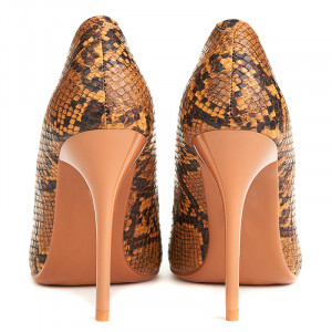 Pantofi stiletto cu toc inalt snake Camelia - Img 4