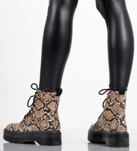 Ghete casual cu talpa inalta Sabrina snake - Img 2