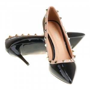 Pantofi stiletto cu toc mediu Carla blk - Img 5