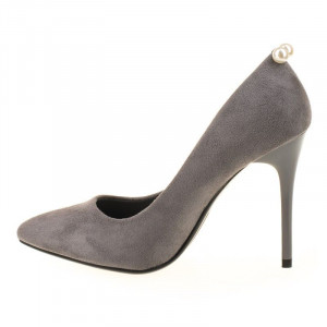 Pantofi stiletto din velur Alma gri - Img 3