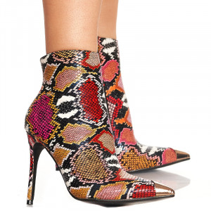 Botine cu toc inalt Josefa roz - Img 1