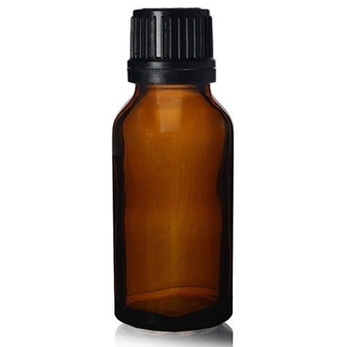 Bottiglia per tintura propoli o olio essenziale 20 ml - con contagocce e tappo nero - onomeus.it