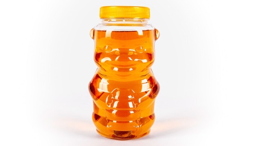 Barattolo a forma di orsetto in plastica trasparente con tappo giallo - 1000 gr