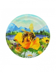 Coperchio per barattoli diametro 82mm - Ape su fiore giallo