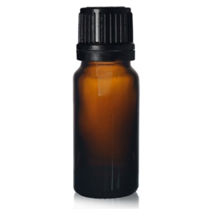 Bottiglia per tintura propoli o olio essenziale 10 ml - con contagocce e tappo nero