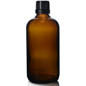 Bottiglia per tintura propoli o olio essenziale 100 ml - con contagocce e tappo nero