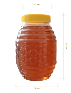 Barattolo tipo botte in plastica 1kg per miele