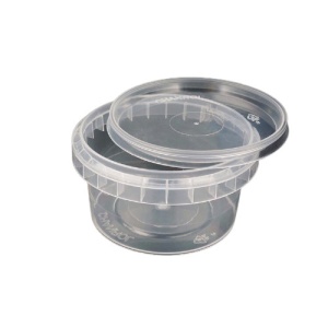 Secchio di plastica da 250ml per miele con coperchio trasparente
