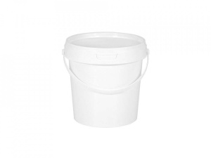 Confezione Da 10 Secchi In Plastica Bianca 1 Litro Con Coperchio: Polipropilene, Altezza 62mm, Diametro 133mm
