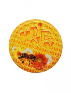 Coperchio per barattoli diametro 82mm - Ape su fiore con scritta Honey