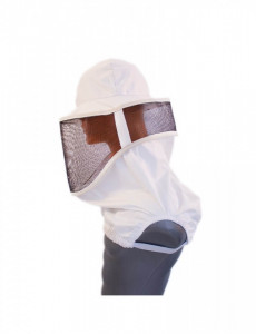 Maschera Rotonda per Apicoltori con Rete Metallica - Bianco