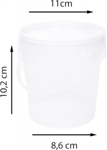 Secchio rotondo in plastica trasparente da 0.5 litri