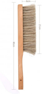 Spazzola per api con 1 fila di peli naturali con pelo scuro e manico in legno