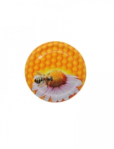 Coperchio per barattoli diametro 82mm - Ape su fiore con favi