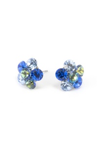 Cercei Round Stones Chaton Flower SS29, model 358