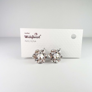 Cercei Round Stones Chaton Flower SS29, model 433 - Img 2