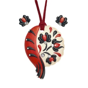 Set cu cercei bobite motive Traditionale model 08