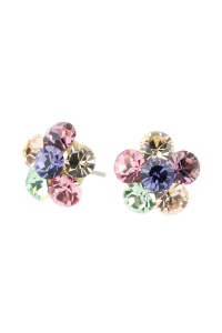 Cercei Round Stones Chaton Flower SS24, model 350