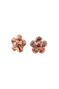 Cercei Round Stones Chaton Flower SS29, model 324