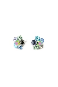 Cercei Round Stones Chaton Flower SS29, model 356
