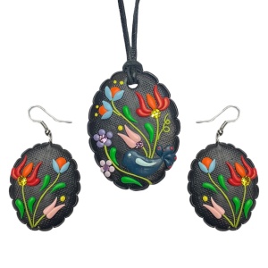 Set cu cercei lungi motive Traditionale model 09