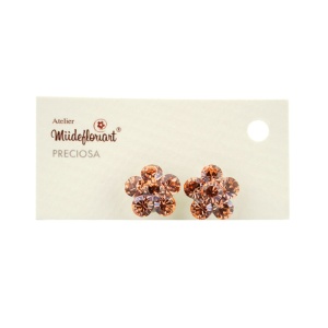 Cercei Round Stones Chaton Flower SS29, model 356 - Img 2
