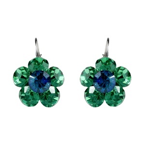 Cercei Round Stones Chaton Flower SS29, model 449