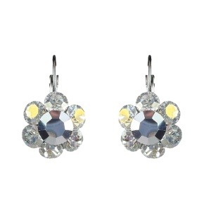 Cercei Round Stones Chaton Flower SS29, model 459