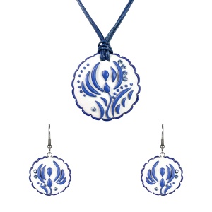 Set cu cercei lungi motive Traditionale model 16
