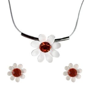 Set handmade cu cercei bobite cu cristale, model 27