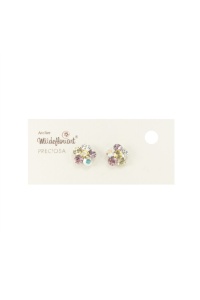 Cercei Round Stones Chaton Flower, model 364 - Img 2