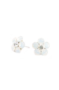 Cercei Round Stones Chaton Flower SS29, model 227