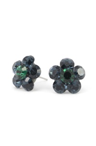 Cercei Round Stones Chaton Flower SS29, model 382