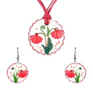 Set cu cercei lungi motive Traditionale model 13