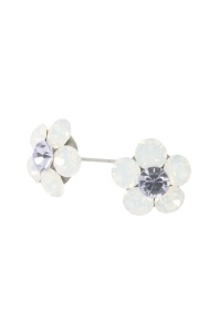 Cercei Round Stones Chaton Flower SS29, model 362