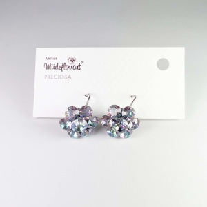 Cercei Round Stones Chaton Flower SS29, model 434 - Img 2