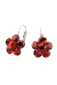 Cercei Round Stones Chaton Flower SS29, model 329