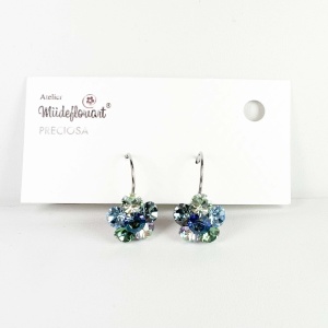 Cercei Round Stones Chaton Flower SS29, model 453 - Img 3