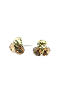 Cercei Round Stones Chaton Tripple 10mm, model 323