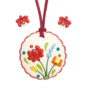 Set cu cercei bobite motive Traditionale model 02
