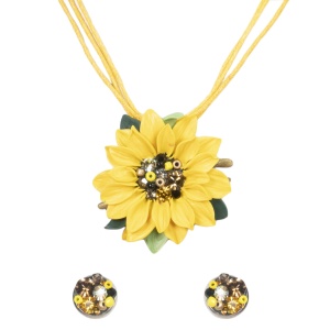 Set handmade cu cercei bobite cu cristale, model 13