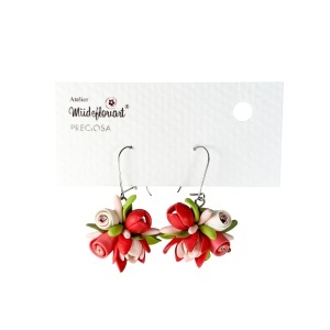 Cercei handmade cu cristale, model 289 - Img 2