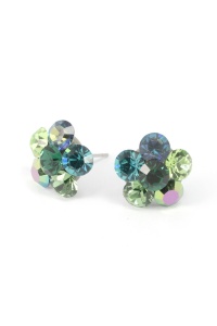 Cercei Round Stones Chaton Flower SS29, model 361