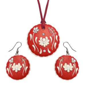 Set cu cercei lungi motive Traditionale model 03