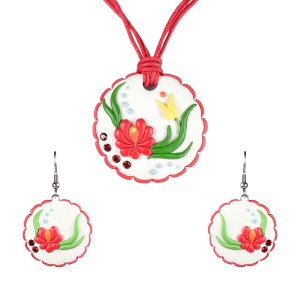 Set cu cercei lungi motive Traditionale model 14
