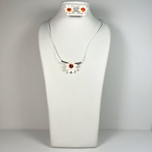 Set handmade cu cercei bobite cu cristale, model 27 - Img 2