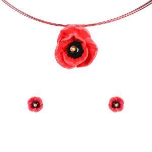 Set handmade cu cercei bobite cu cristale, model 71
