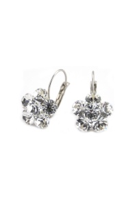 Cercei Round Stones Chaton Flower SS29, model 226