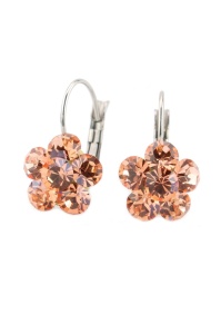 Cercei Round Stones Chaton Flower SS29, model 334
